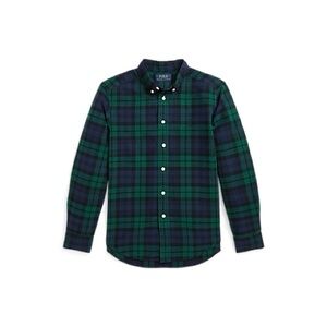 Polo by Ralph Lauren Kids' Navy and Green Plaid Flannel Shirt